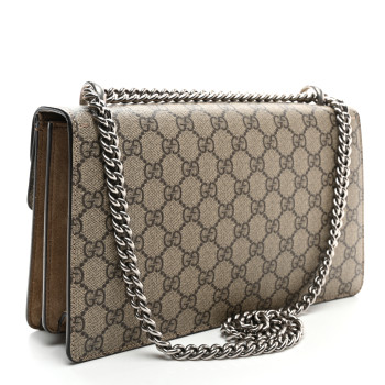 GUCCI GG Supreme Monogram Small Dionysus Shoulder Bag Taupe