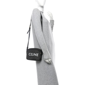 CELINE Triomphe Canvas Medium Messenger Bag Black