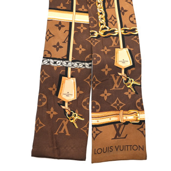 LOUIS VUITTON Silk Monogram Confidential Bandeau Brown