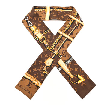 LOUIS VUITTON Silk Monogram Confidential Bandeau Brown