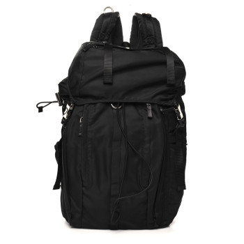 PRADA Tessuto Nylon Montagna Double Buckle Backpack Black