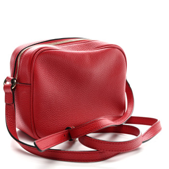 GUCCI Pebbled Calfskin Small Soho Disco Bag Tabasco Red