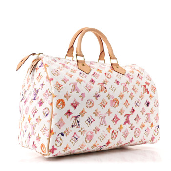 LOUIS VUITTON Watercolor Aquarelle Speedy 35 White