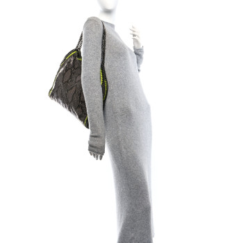 STELLA MCCARTNEY Eco Python Small Falabella Tote Beige Yellow