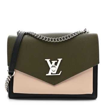 LOUIS VUITTON Soft Calfskin My Lockme Top Handle Laurier Green Toffee Latte Beige Black
