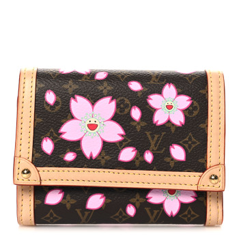 LOUIS VUITTON LV X TM Monogram Cherry Blossom Victorine Wallet Sakura Brown