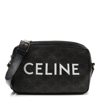 CELINE Triomphe Canvas Medium Messenger Bag Black