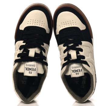 FENDI Suede Vitello Fendi Match Low Top Sneakers 40  Milk Black