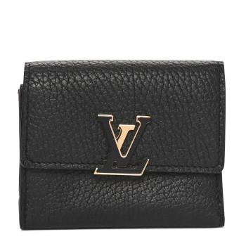 LOUIS VUITTON Taurillon Capucines XS Wallet Black