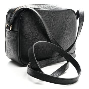 GUCCI Pebbled Calfskin Small Soho Disco Bag Black