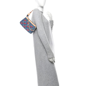 LOUIS VUITTON LV X TM Monogram Denim Cerises Pochette Accessories Blue
