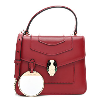 BULGARI Calfskin Serpenti Forever Top Handle Red