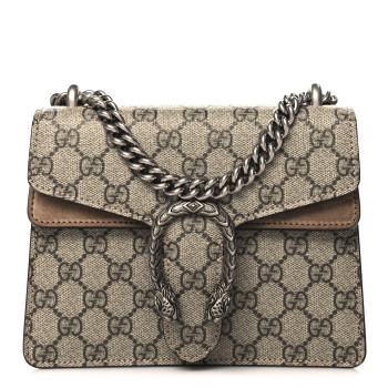 GUCCI GG Supreme Monogram Mini Dionysus Shoulder Bag Taupe