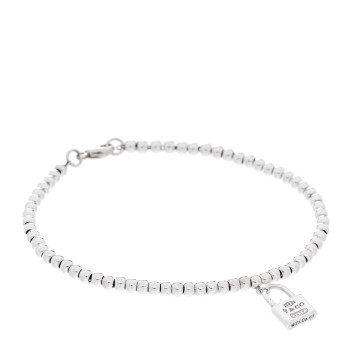 TIFFANY Sterling Silver 1837 Lock Charm Bead Bracelet