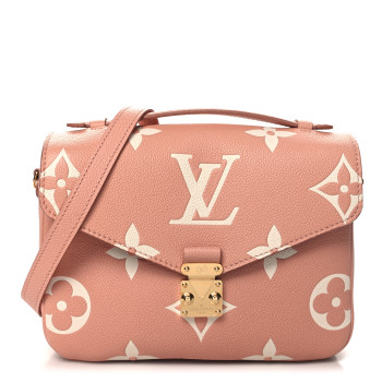 LOUIS VUITTON Empreinte Monogram Giant Pochette Metis Rose Trianon Cream