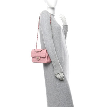 CHANEL Caviar Quilted Small Double Flap Pink
