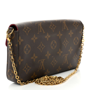 LOUIS VUITTON Monogram Pochette Felicie Chain Wallet Fuchsia