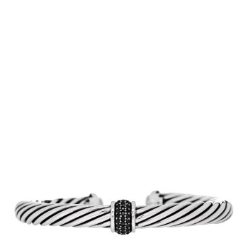 DAVID YURMAN Sterling Silver Black Diamond 7mm Cable Classics Single Station Bracelet