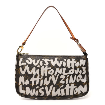 LOUIS VUITTON Monogram Graffiti Pochette Accessories Silver