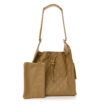 CHANEL Caviar Quilted Medium Chanel 25 Handbag Dark Beige