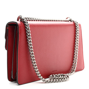 GUCCI Dollar Calfskin Swarovski Crystal Small Dionysus Shoulder Bag Hibiscus Red
