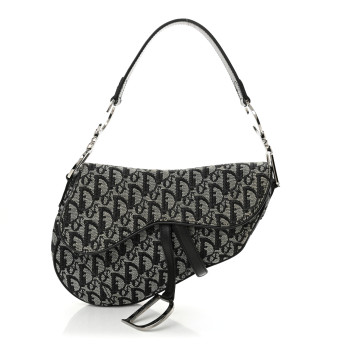 CHRISTIAN DIOR Monogram Saddle Bag Black