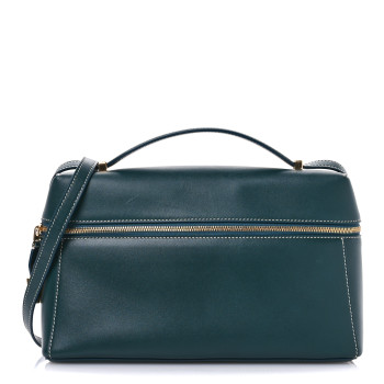LORO PIANA Smooth Calfskin Extra Bag L27 New Petrolio