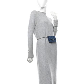 CHANEL Denim Printed Belt Bag Dark Blue
