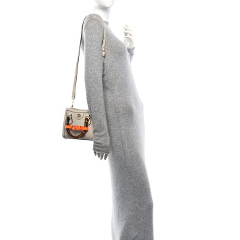 GUCCI Wonka Grain Calfskin Mini Diana Tote Bag Mystic White Orange Fluo