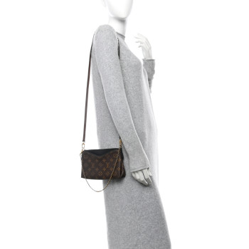 LOUIS VUITTON Monogram Pallas Clutch Black