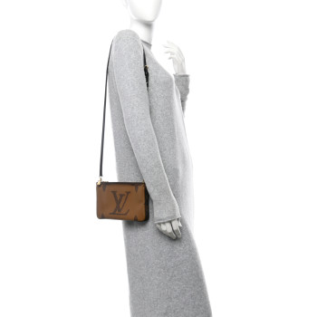 LOUIS VUITTON Reverse Monogram Giant Double Zip Pochette