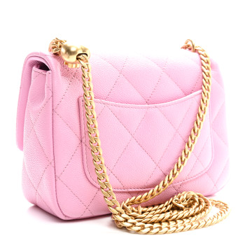 CHANEL Caviar Quilted Mini Sweetheart Flap Lilac