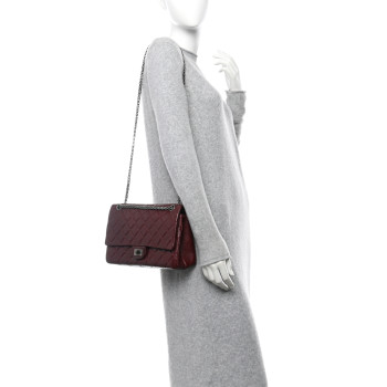 CHANEL Aged Calfskin Quilted 2.55 Reissue 226 Flap Dark Burgundy