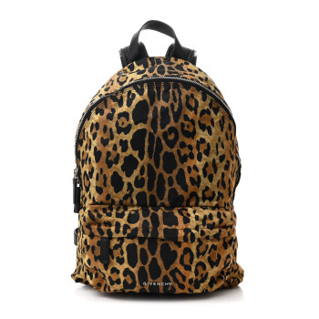 GIVENCHY Nylon Calfskin Leopard Print Backpack