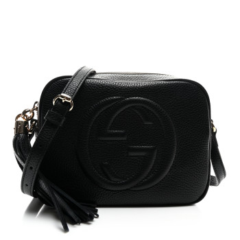 GUCCI Pebbled Calfskin Small Soho Disco Bag Black