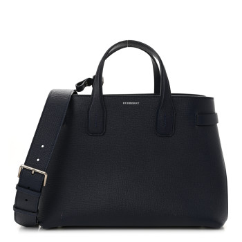 BURBERRY Derby Calfskin Vintage Check Medium Banner Tote Regency Blue