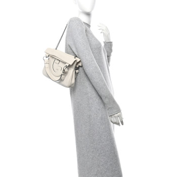 GUCCI Sakai Be Green Calfskin Diagonal Stitched Small Blondie Tote Mystic White