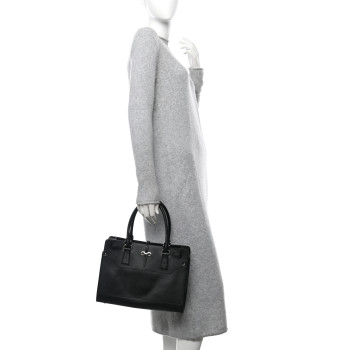 SALVATORE FERRAGAMO Printed Calfskin Briana Tote Black