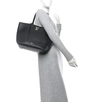 LOUIS VUITTON Calfskin Lockme Cabas  Black