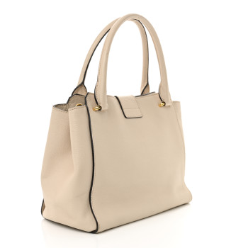 BURBERRY Soft Grain Calfskin Medium Buckle Tote Limestone