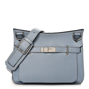 HERMES Taurillon Clemence Jypsiere 31 Bleu Lin