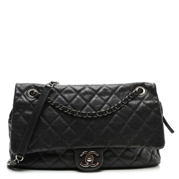 CHANEL Iridescent Caviar Quilted Jumbo Easy Flap Grey