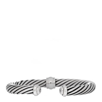 DAVID YURMAN Sterling Silver Black Diamond 7mm Cable Classics Single Station Bracelet