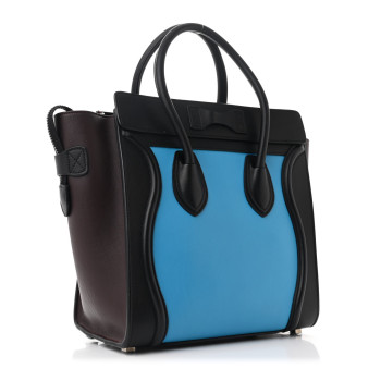CELINE Smooth Calfskin Micro Tri-Color Luggage Turquoise