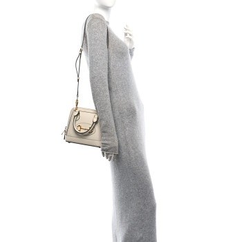 GUCCI Boarded Plutone Calfskin Mini Horsebit 1955 Top Handle Bag Mystic White