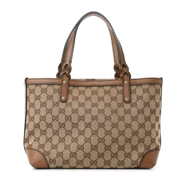 GUCCI Monogram Small Craft Tote Light Brown