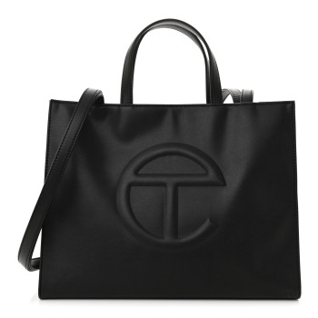 TELFAR Vegan Leather Medium Shopping Bag Black