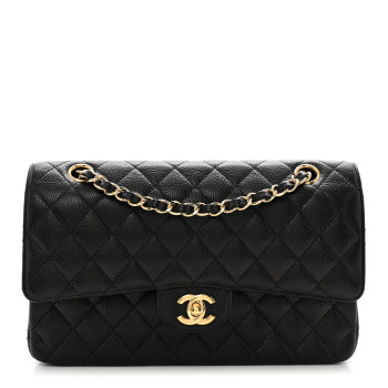 CHANEL Caviar Quilted Medium Double Flap Black