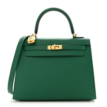 HERMES Epsom Kelly Sellier 25 Vert Vertigo