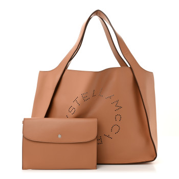 STELLA MCCARTNEY Eco Alter Nappa East West Perforated Tote Camel